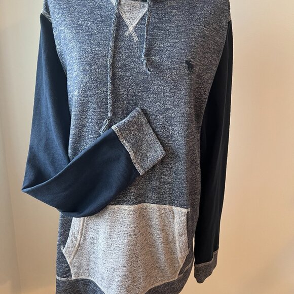 🪻Abercrombie & Fitch Sweatshirt (hoodie) Navy Grey Sz L - Picture 3 of 10